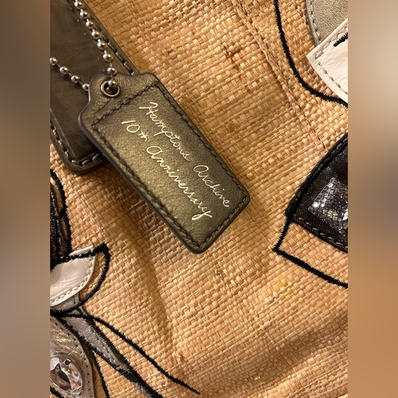 Coach Special Edition Hamptons Archive 10th Anniversary Straw & Leather Handbag - Picture 8 of 13